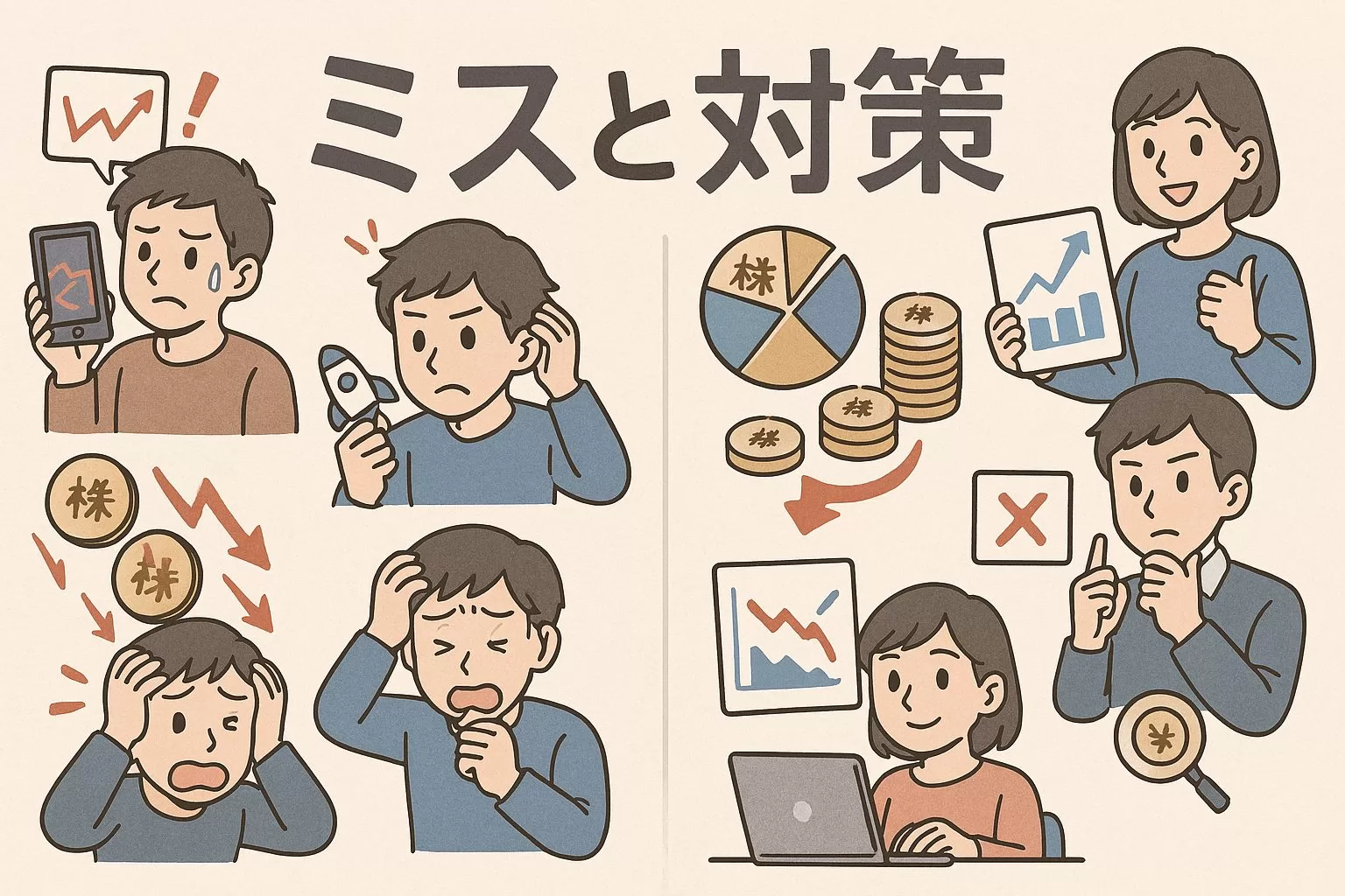日本株投資で初心者がやりがちな失敗例5選!大損を防ぐ対策と成功のコツ
